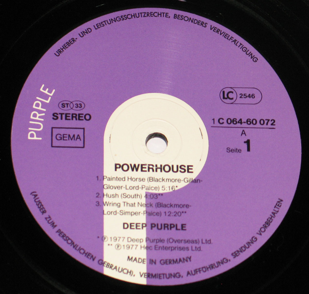 High Resolution #3 Photo DEEP PURPLE Powerhouse Germany Import 